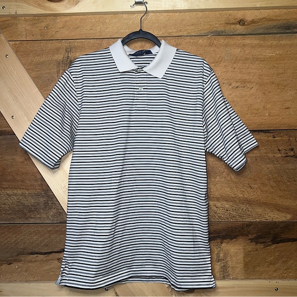 Polo Golf Ralph Lauren Shirt White Blue Striped Men’s 36 - Picture 1 of 10